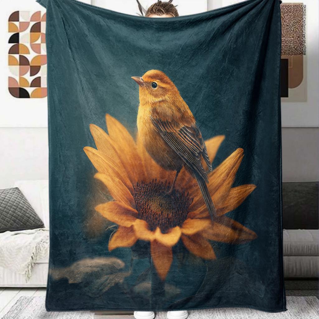 1Pc Cartoon Print Flannel Blanket, High Quality Comfortable for All Seasons, Home Decor, Warmth and Comfort, Perfect for Christmas Birthday Gift