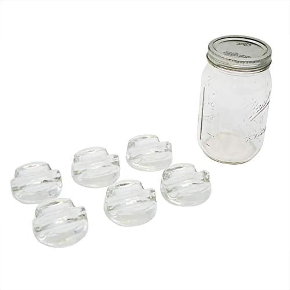 Glas Gär-Einmachgläser Gewichte Für Weithals-Mason-Gläser 6er Set Rillen-Griff)