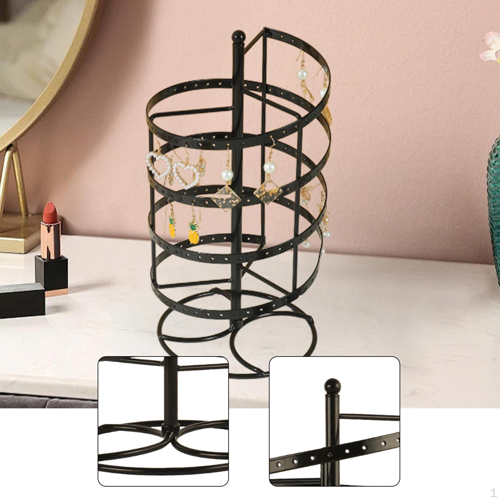 

Earring Holder Display Stand 360° Rotating Iron Jewelry Rack Organizer for чёрный