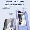 For Samsung Galaxy Z Flip6 5G/Z Flip5 5G PU+PC Case Dual Color Hand Strap Kickstand Phone Cover