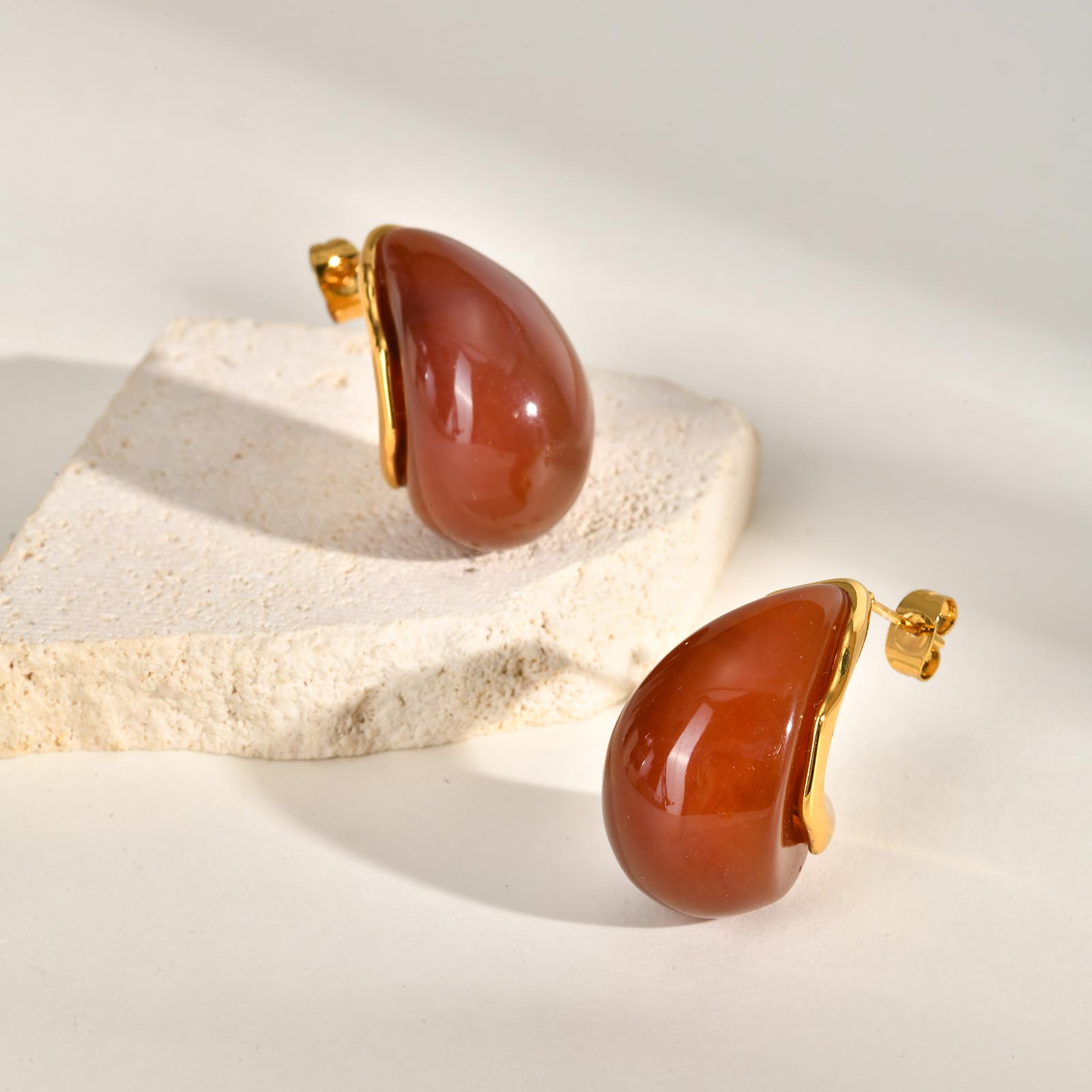

Stylish C-shaped Burgundy Drop Earrings,Women s Stainless Steel Geometric Earrings,Daily Vintage Jewelry Gift