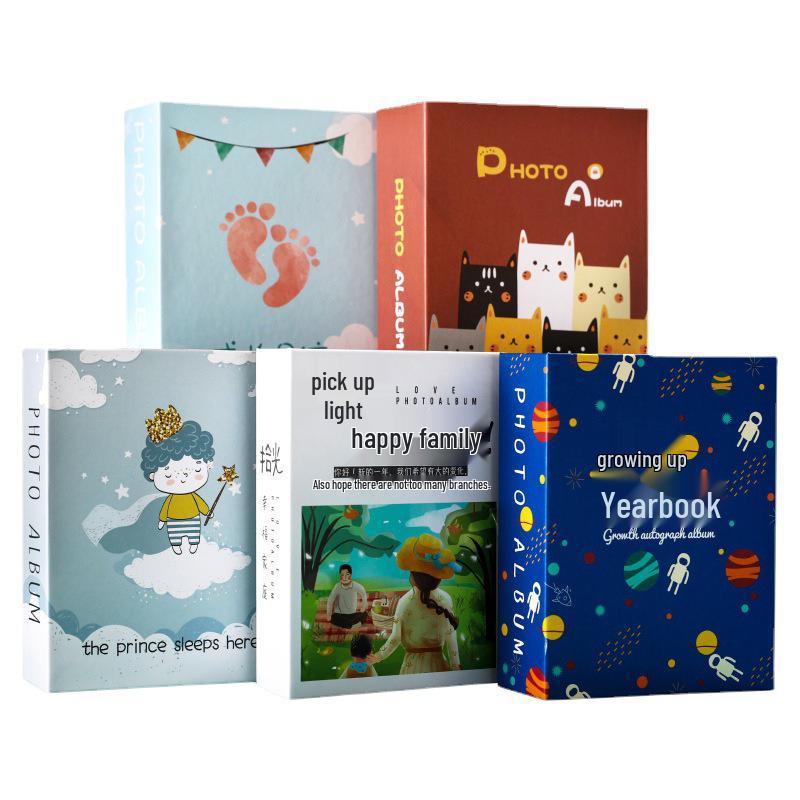 Large Capacity Insert-Type Photo Album for 5, 6, & 7-Inch Photos - Cute Family & Baby Picture Storage Book