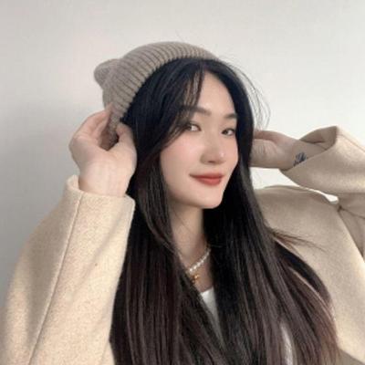 Women's Winter Daily Knit Brown Beanie Hat
