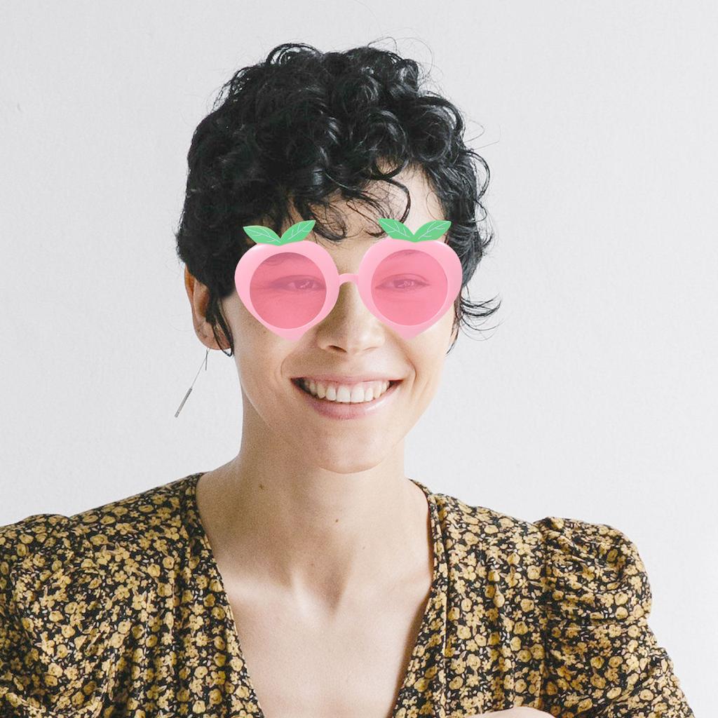 4Pcs Party Glasses Novelty Peach Shape Fun Sunglasses Photo Booth Props Luau Hawaiian Birthday Beach Pool Supplies Funny
