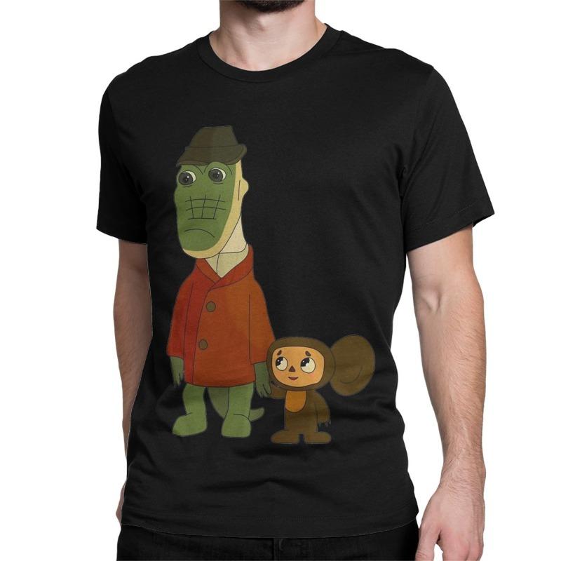 Cheburashka And Gena Cartoon Soviet Russia TShirts Men Women Cheburashka Pure Cotton Tees Short Sleeve T Shirt Summer Clothing