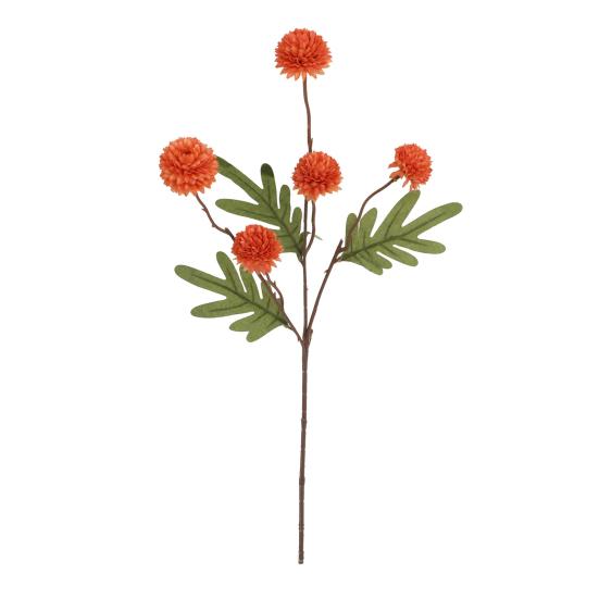 Faux Silk Pompon Mum Artificial Flowers 5 Heads Autumn Ball Chrysanthemum