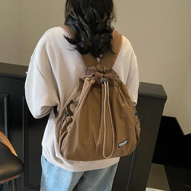 Fashion Nylon Solid Color Portable Large Capacity Design Backpacks Sweet Simple Casual Versatile Matching School Bags for Women