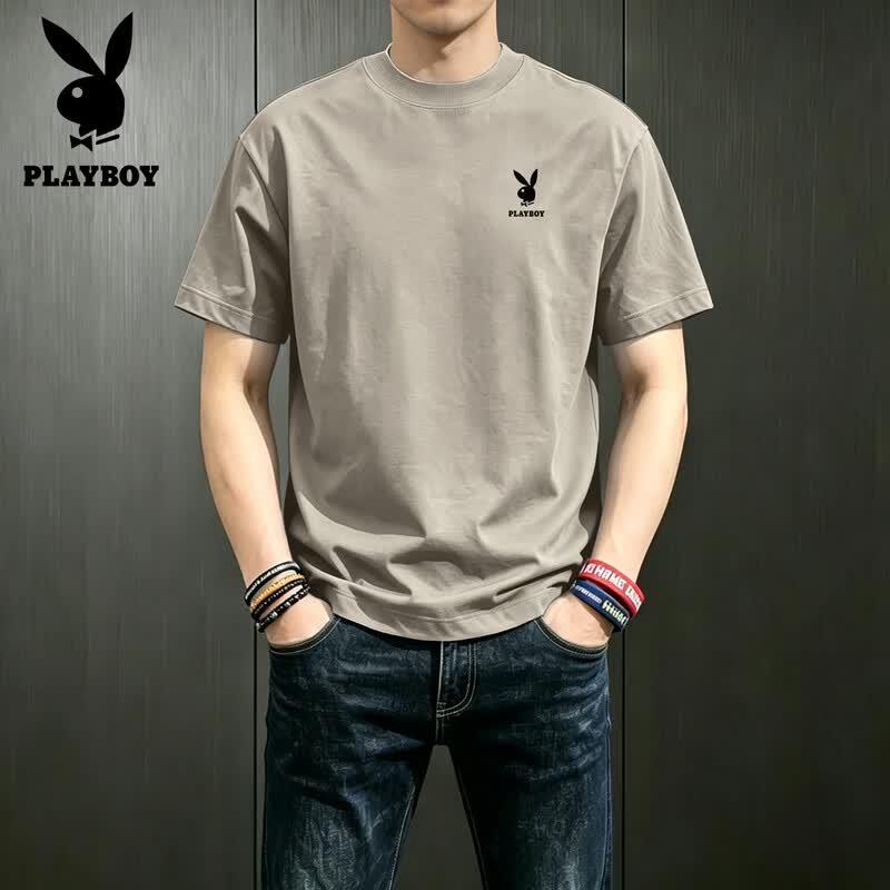 PLAYBOY Men's Pure Cotton Short Sleeve T-Shirt