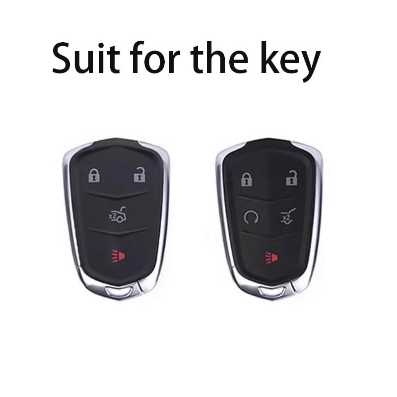 Car For Cadillac ATS CT6 CTS DTS XT5 Escalade ESV SRX STS XTS 28T ELR 4 5 Button Key Case Cover Fob Keychain Crystal Pink TPU