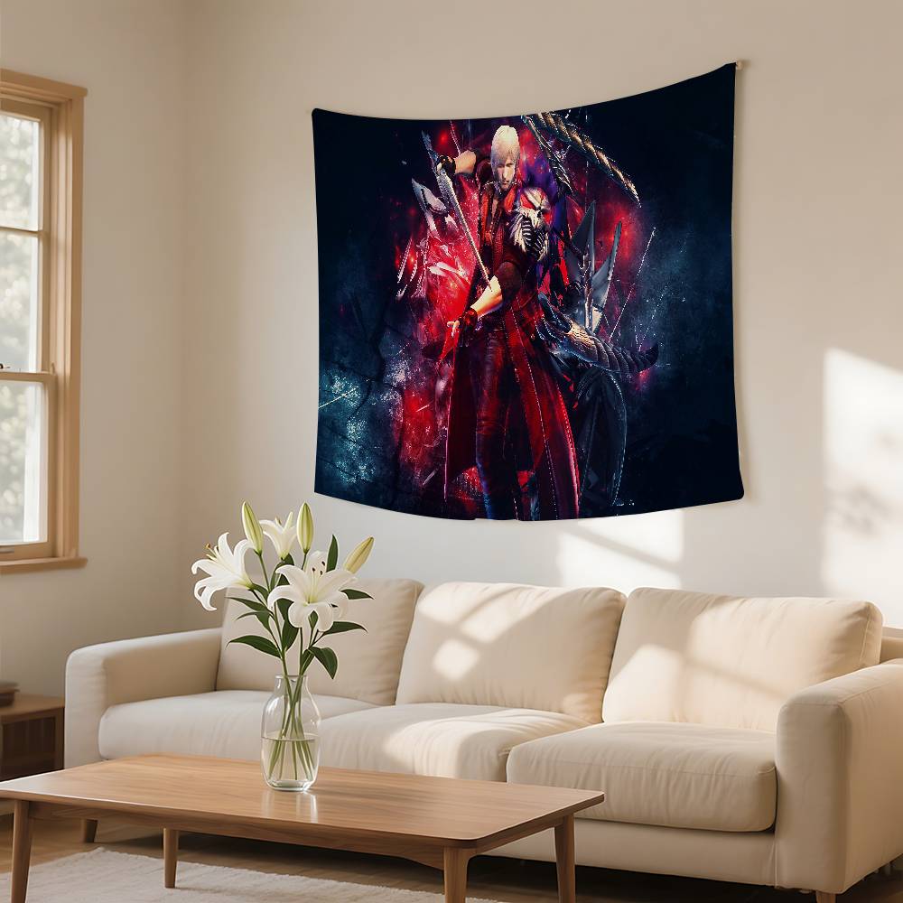 DDevil May Cry Tapestry Wall Hanging Tapestry Art Deco Blanket Curtain Hanging At Home Bedroom Living Room Decor