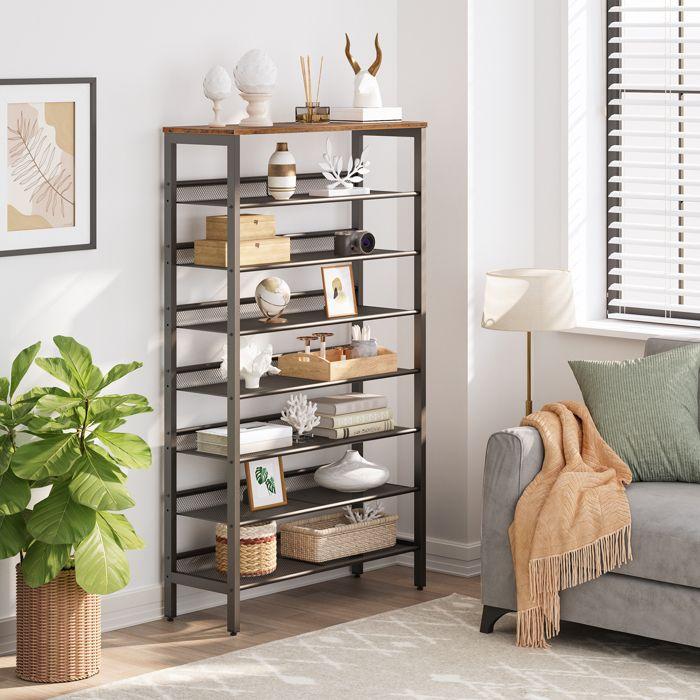 Hoobro étagère à chaussures, meubles à chaussures, porte-chaussures à 8 niveaux, étagère de rangement, entrée, salon, chambre