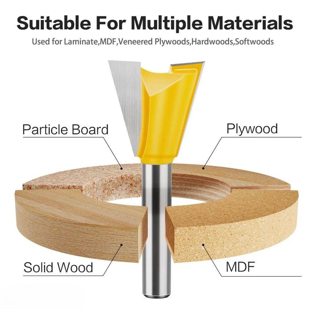 6PCS Dovetail Router Bit Set Woodworking Milling Cutter Carving Tool Wood Router Bits Kit