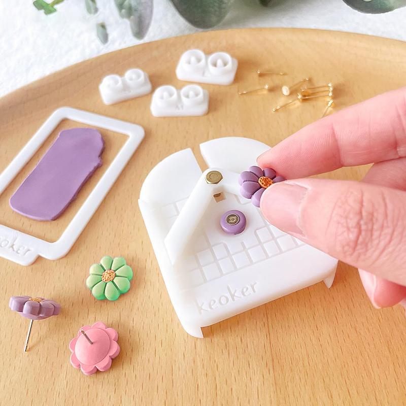 Stud Post Embedding Tool For Polymer Clay Earring, Polymer Clay Tools For Clay Jewelry, Earring Post Embedder Tool