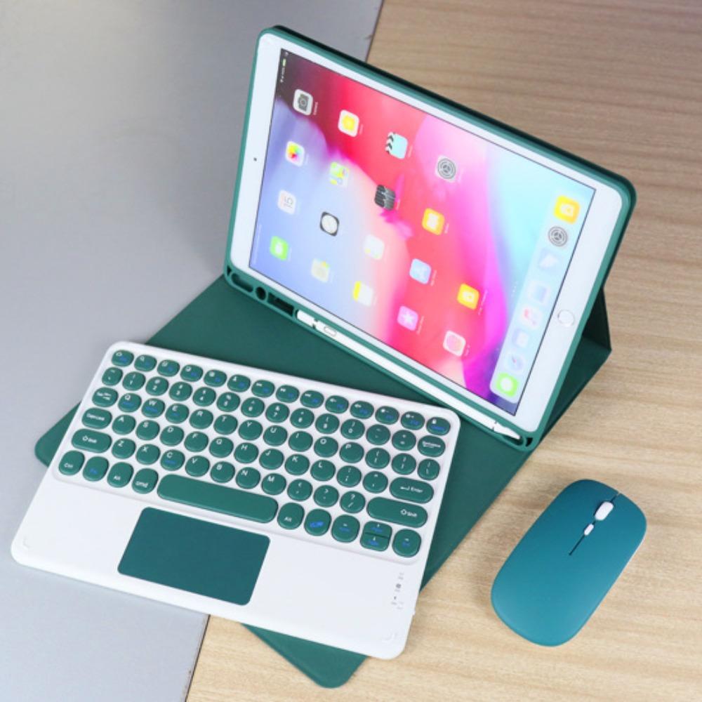 For iPad 11 Leather Case with Detachable Bluetooth Keyboard Touch Control for 10.9 10.2 Inch Tablet Mouse