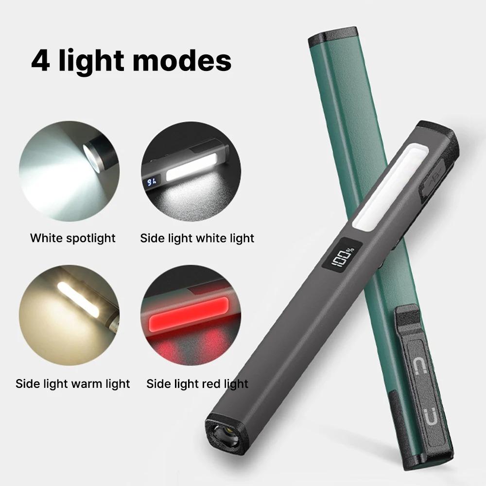 LED Portable Flashlight 120LM Medical Handy Pen Light with Pen Clip 400mAh Working Inspection Ranging Medical Pen Pupil Lamp