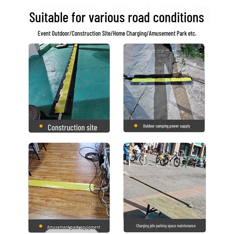 Durable Road Crossing Cable Protector: Anti-Crush Rubber Trunking Cover for Floor Protection