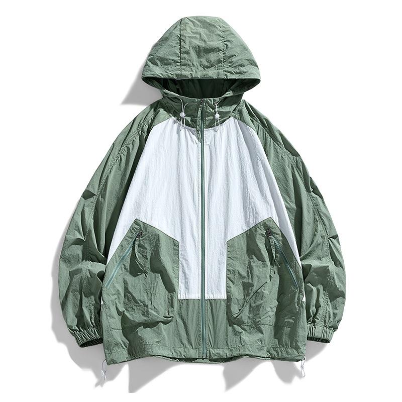 Summer main product sunscreen clothing couple loose version men's outdoor hooded sunscreen clothing UV protection