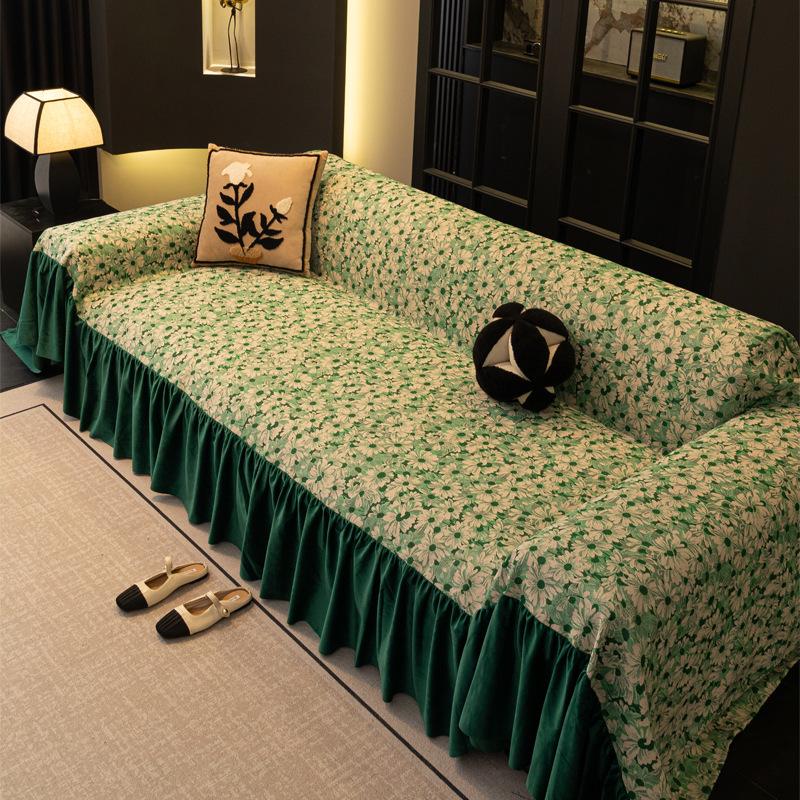 

Light Luxury Sofa Cover Cloth Blanket Large Flower Sofa Towel Dirty and Anti-cat Scratch Sofa Cushion Anti-slip 180X130CM