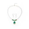 Dreiteiliges Set Anti-Perlen-Ohrringe, Ringe, Schlüsselbein-Kette, Temperament, Muttertagsgeschenk, Schmuckset.