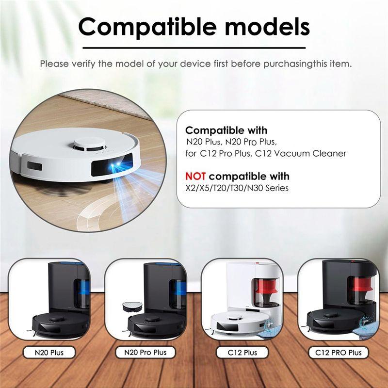 ABIY For ECOVACS DEEBOT N20 Pro Plus Roller Brush Side Brushes Robot Vacuum Accessories Kit