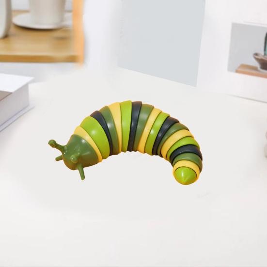 Colorful Caterpillar Fidget Toy Funny Bendable Cute Portable Stress Relief Decompression Kids Adults Slug Sensory Toy Birthday Gift