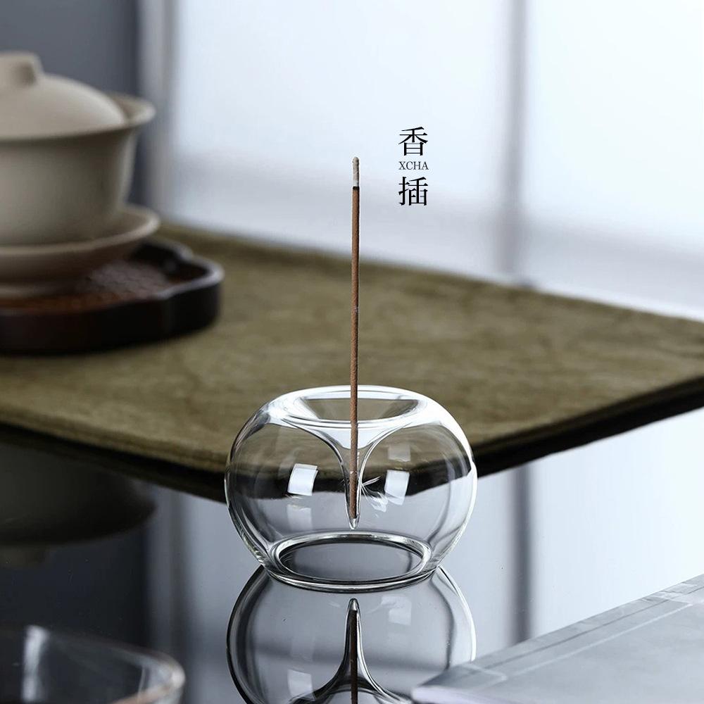 Colorful Glass Ball Incense with Glass Incense Holder, Aroma Stand, Home Indoor Incense Burner, Zen Tea Ceremony Incense Tool