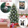 Christmas Panda Advent Calendar 24pcs 2D Panda Ornament Christmas Tree Panda Toy Pendants Panda-Themed Countdown Calendar