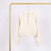 LULU Women's Hooded Half-Zip Terry Cloth Sweatshirt with Gold Logo & Zipper, Plus Velvet Yoga Wear