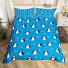 Cartoon Penguin Bedding Set Full King for Girls Boys Kids Room Dorm Funny Animal Printed Comforter Cover Penguins Bedding Set