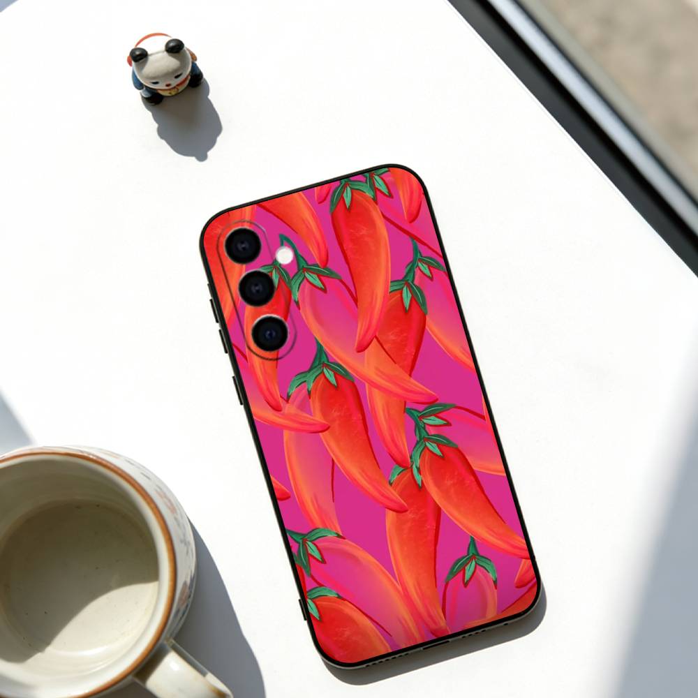 

Red Chili Pepper Phone Case For Samsung Galaxy A73,A72,A71,A70,A53,A52,A51,Soft Black Cover Samsung a21
