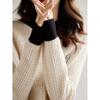 Latest Womens Clothing Autumn and Winter Latest Half-turtleneck Camellia Wool Knitted Base Sweater