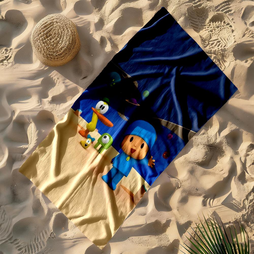 Pocoyo Beach Towel Super Soft Microfiber Quickdry Fabric Comfortable Lightweight Perfect for Traveling Yoga Camping and Swimming