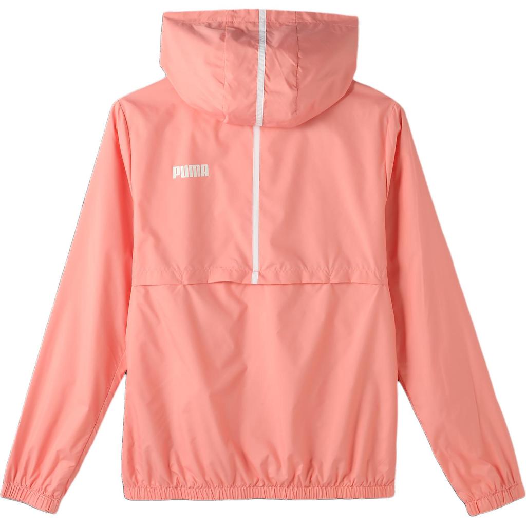 Puma Esswindbreaker Logo Print Outdoor Casual Sports Zip-Up Hooded Jacket Women jackets Light-Pink 672909-63