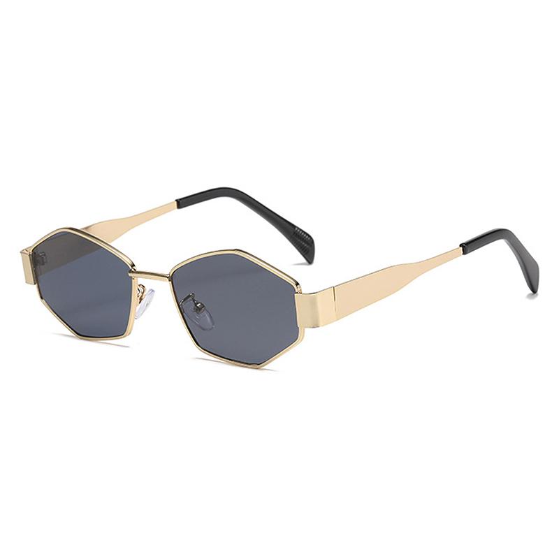 Luxury Hexagon Sunglasses Women Men Fashion Polygon Metal Sun Glasses Trendy Driving Shades