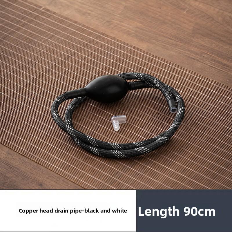 Teeablage Ablaufschlauch mit Wasseransaugballon Flexibler Schlauch Frostschutz Korrosionsbeständig für Teetischplatte Entwässerung