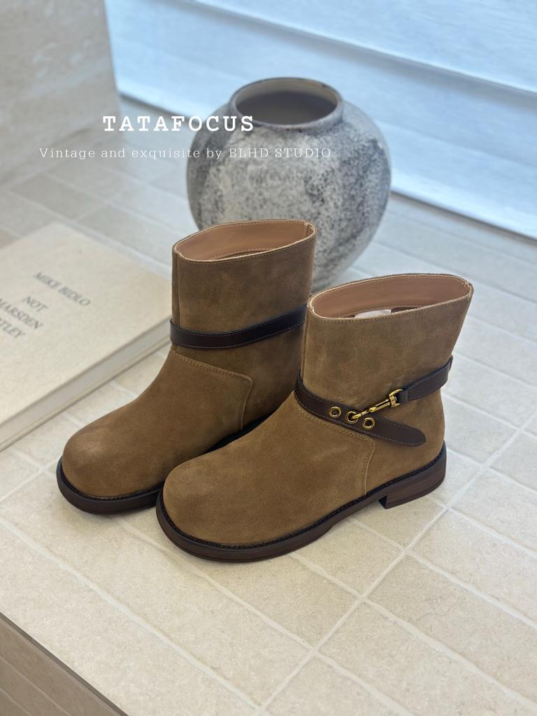 Flat-bottomed versatile Martin boots women's 2025 new autumn women's boots women's popular short boots non-slip soft sole not tired feet