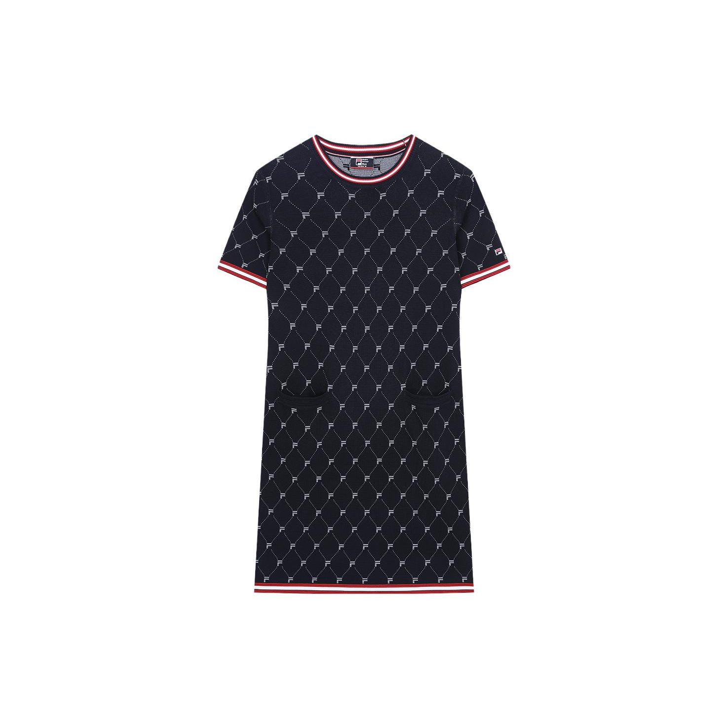 

FILA Классическое деловое платье с круглым вырезом и коротким рукавом Женские платья Легендарный-синий F11W331311FNV M