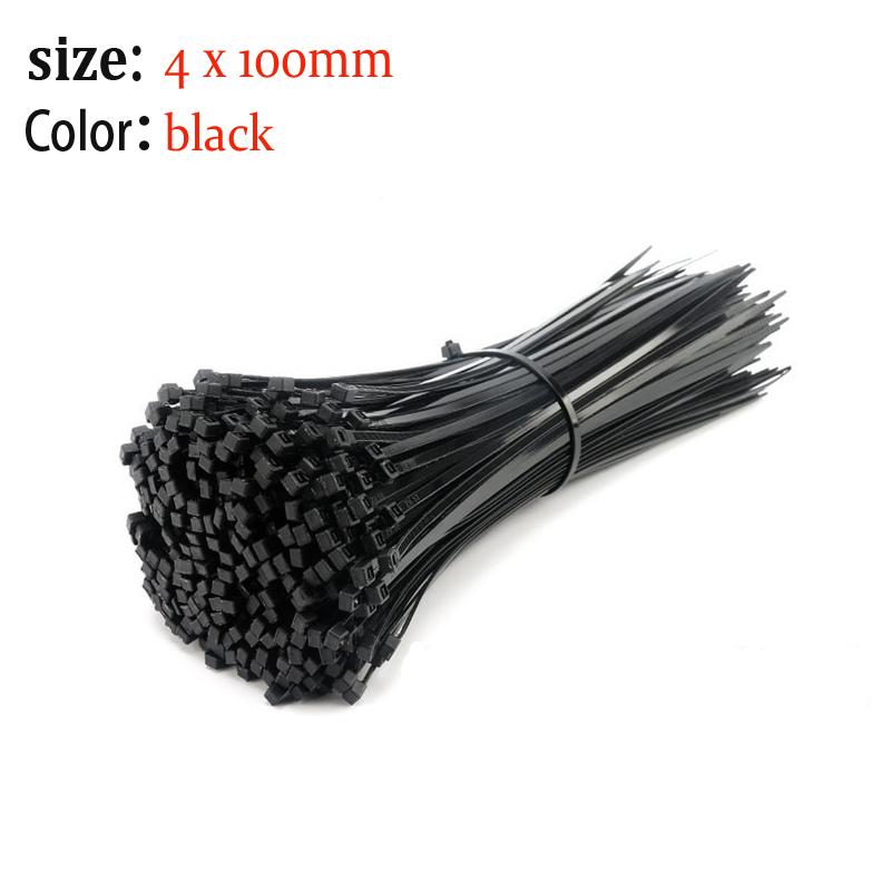 50/100pcs Self Locking Plastic Nylon Cable Tie  Black Cable Tie Fastening Ring Self-Locking Industrial Cable Tie Cable Tie Set