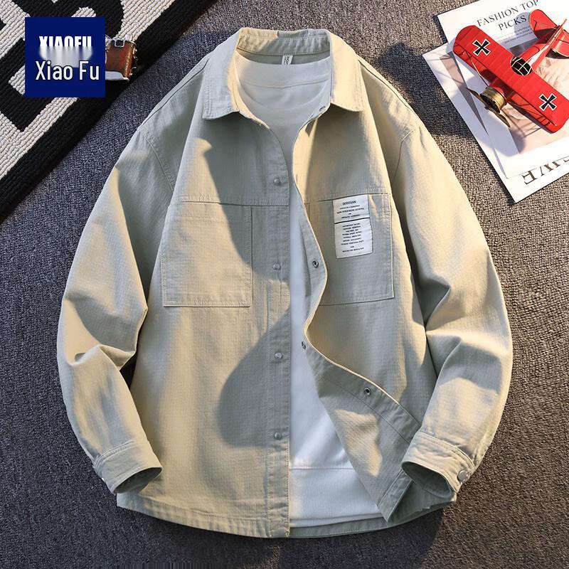 Men s Casual Long-Sleeve Shirt Jacket 3XL