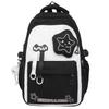Youthful Style Nylon School Backpack With Color Blocked Cute Letter Star Print For Teens