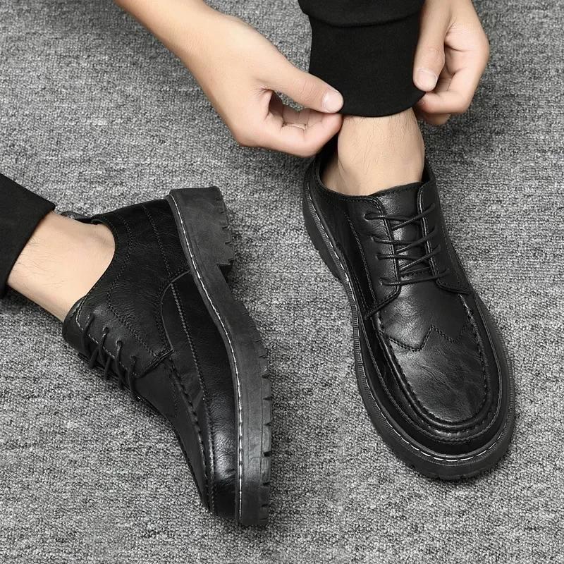 Fashion Casual Leather Shoes for Men British High End Business Formal Casual Student Suits Work Groomsmen Wedding Shoes Sneakers