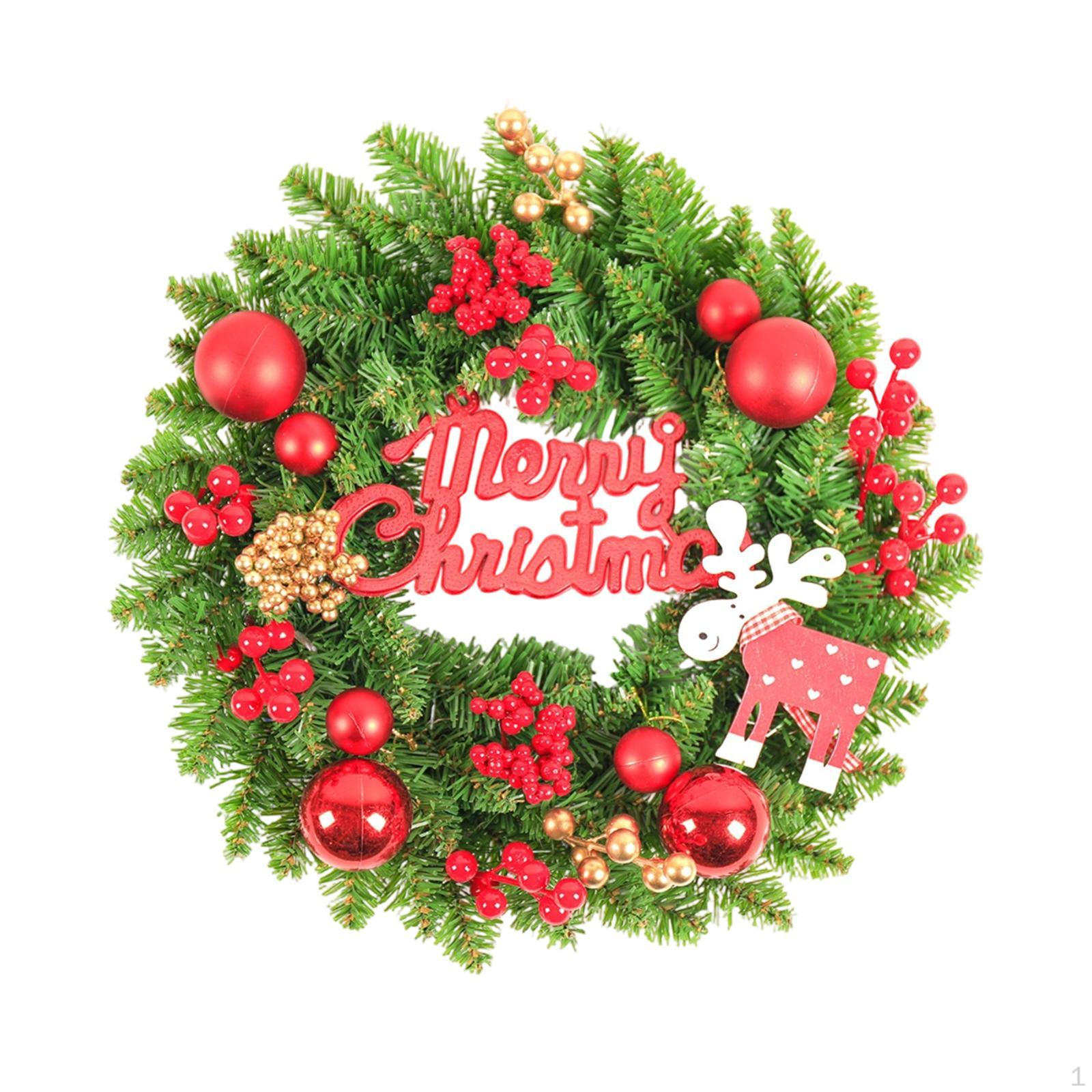 

Рождественский венок на дверь Искусственная гирлянда Подвесное украшение для стены 40x8cm Red Ball