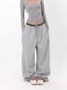 Pantaloni da jogging larghi grigi a gamba larga per danza jazz da donna