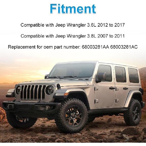 2 Pcs ABS Wheel Speed Sensor Compatible with Jeep Wrangler 3.6L 3.8L 2007 2008 2009 2010 2011 2012 2013 2014 2015 2016 2017, Replacement for