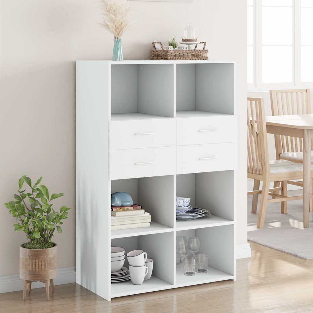 Highboard White 80 x 42.5 x 124 cm Particleboard