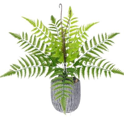Artificial Ferns Plants for Office Decoration By Simulating Loose Tail Mallow Large Iron Tree Leaves Plastic Green Plant Florist