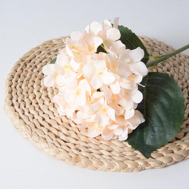 Simulated Hydrangea Single Flower With Leaf Home Wedding Hall Decoration Prop