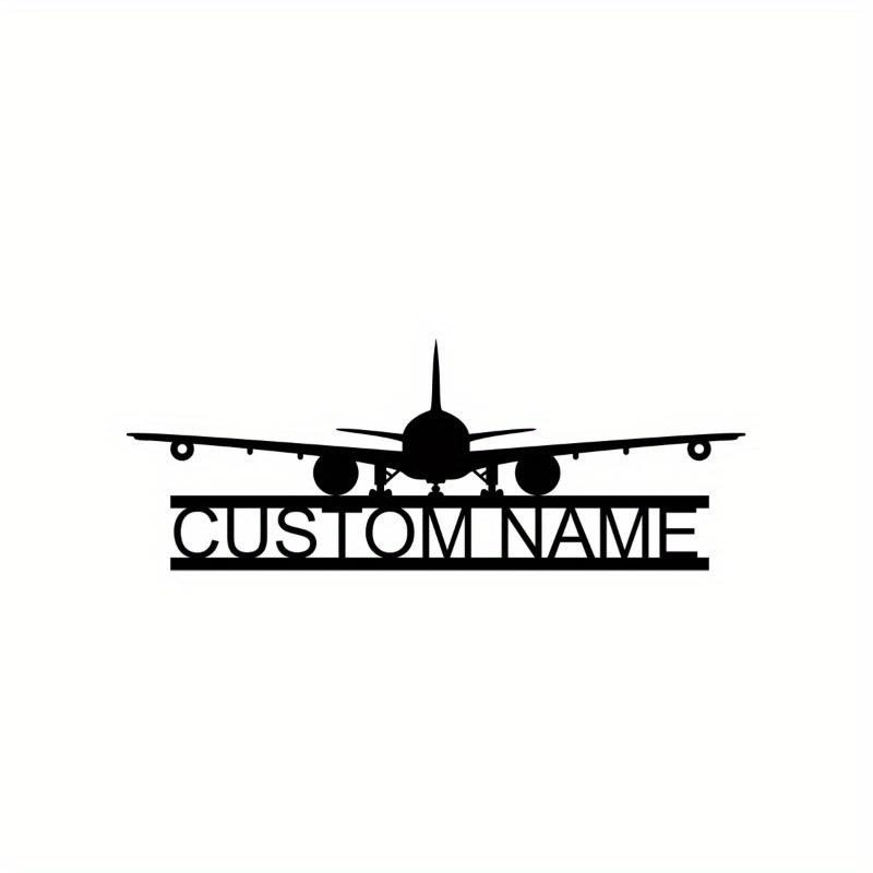 Custom Personalized Airplane Metal Wall Art, Dad Gift, Pilot Name Sign, Father's Day Present, Hangar Sign, Aviation Gift