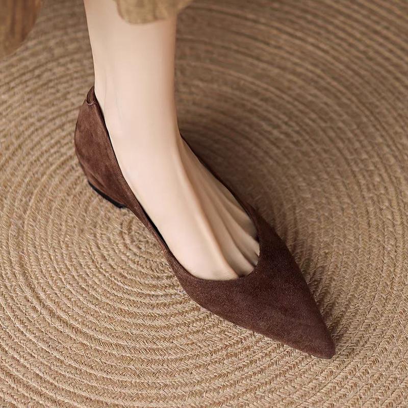 Pointed Toe Women Heeled Shoes Shallow Suede Sexy Sandals Designer Shoes Summer Woman 2025 Luxury Dress Zapatillas Mujer