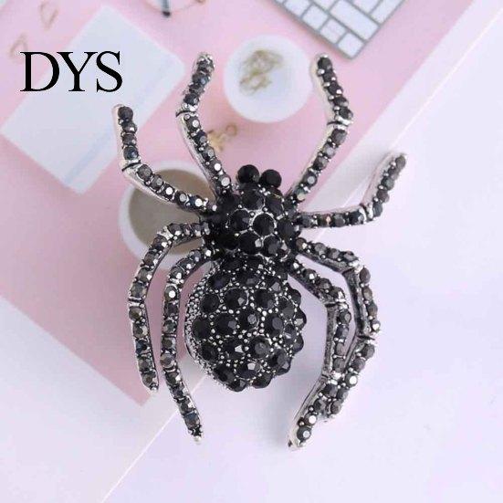 Vintage Women Rhinestone Inlaid Spider Brooch Pin Bag Badge Lapel Jewelry Gift